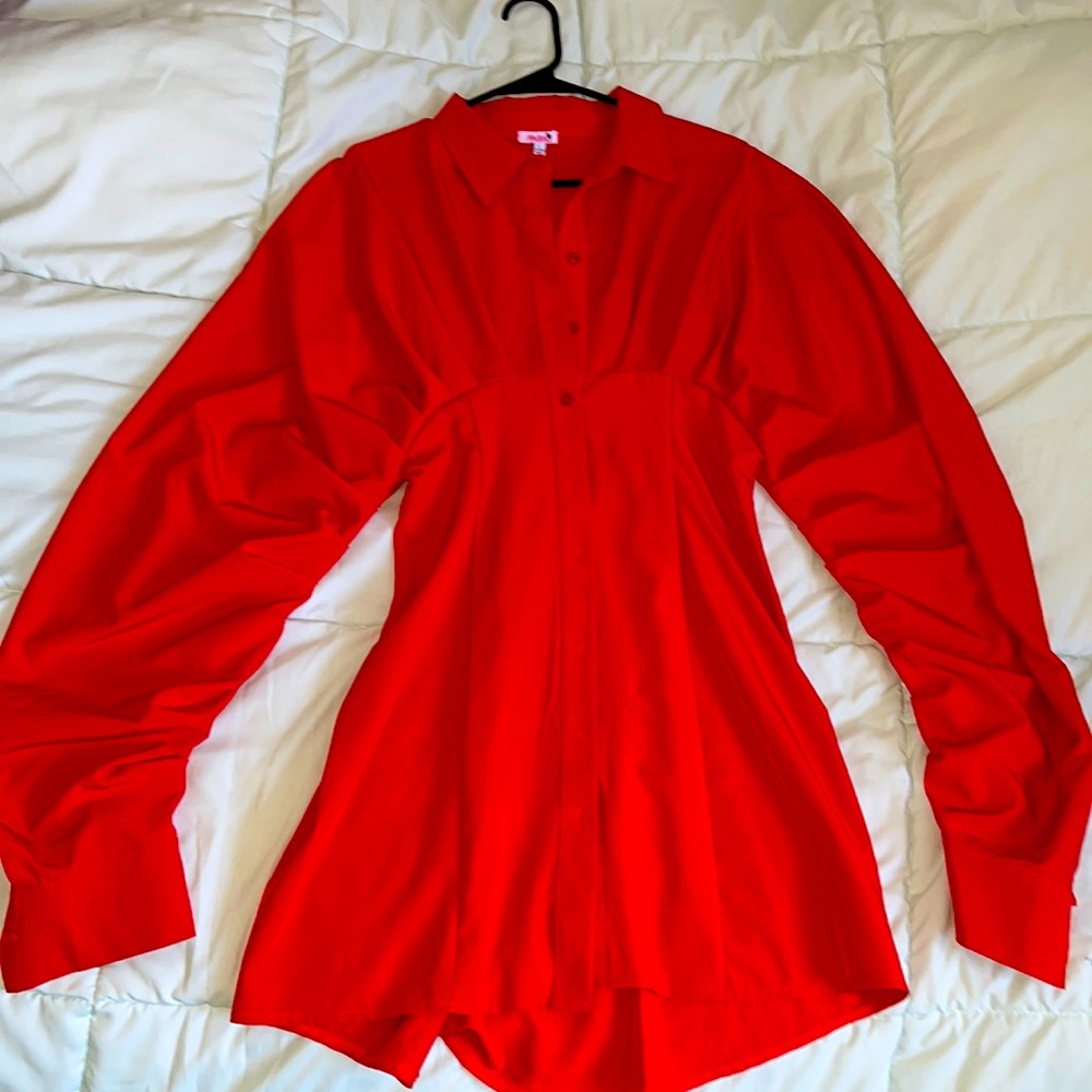 Red long sleeve dress